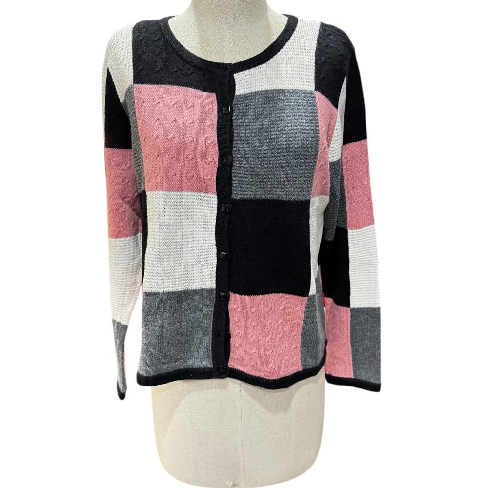 Christopher & Banks Color Block Knit Cardigan Sweater – Medium